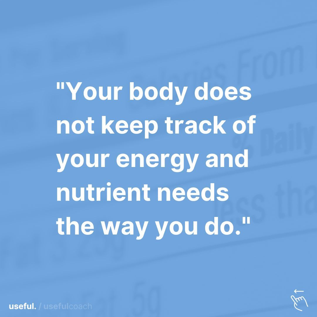 Your body does not keep track of your energy and nutri﻿ent needs the way you do.